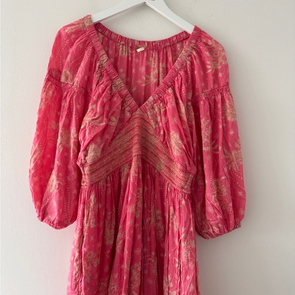 FREE PEOPLE Golden Hour Pink Maxi Dress M - Picture 5 of 8